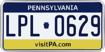 PA license plate LPL0629
