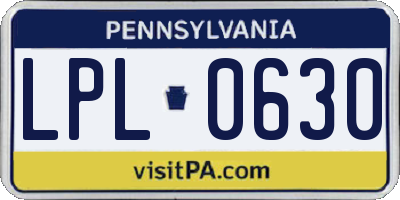 PA license plate LPL0630