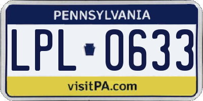 PA license plate LPL0633