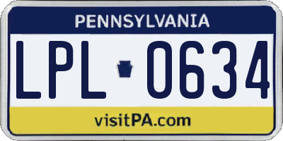PA license plate LPL0634