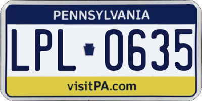 PA license plate LPL0635