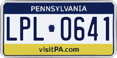 PA license plate LPL0641
