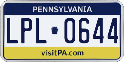PA license plate LPL0644