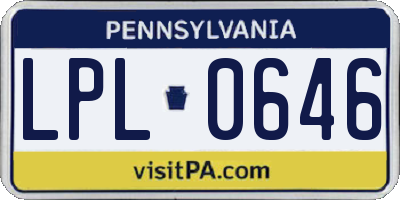 PA license plate LPL0646