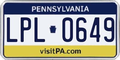 PA license plate LPL0649