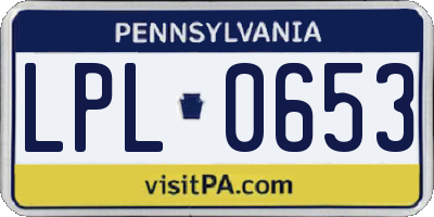 PA license plate LPL0653