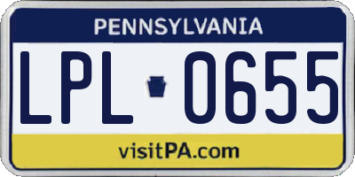 PA license plate LPL0655