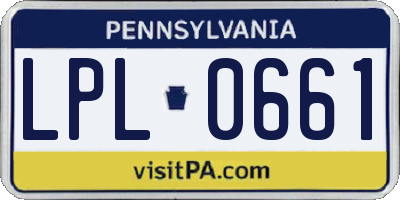 PA license plate LPL0661