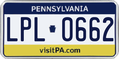 PA license plate LPL0662