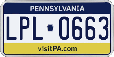 PA license plate LPL0663