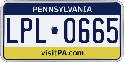 PA license plate LPL0665