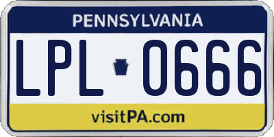 PA license plate LPL0666