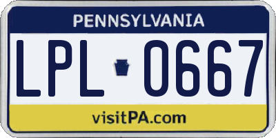 PA license plate LPL0667