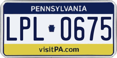 PA license plate LPL0675