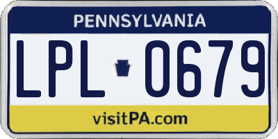 PA license plate LPL0679