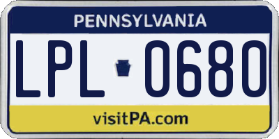 PA license plate LPL0680