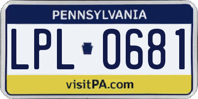 PA license plate LPL0681