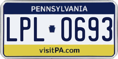 PA license plate LPL0693