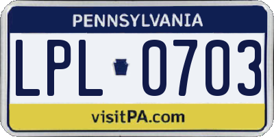 PA license plate LPL0703