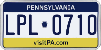 PA license plate LPL0710