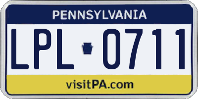 PA license plate LPL0711