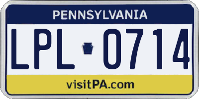 PA license plate LPL0714