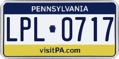 PA license plate LPL0717