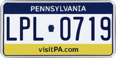 PA license plate LPL0719