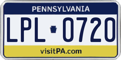 PA license plate LPL0720