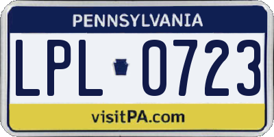 PA license plate LPL0723