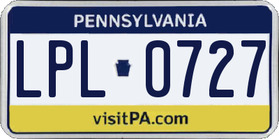 PA license plate LPL0727