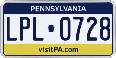PA license plate LPL0728