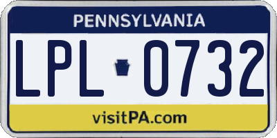 PA license plate LPL0732