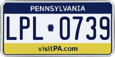 PA license plate LPL0739