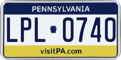 PA license plate LPL0740