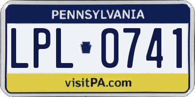 PA license plate LPL0741