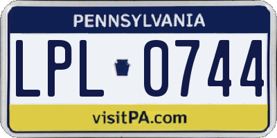 PA license plate LPL0744