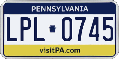 PA license plate LPL0745
