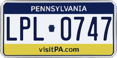 PA license plate LPL0747