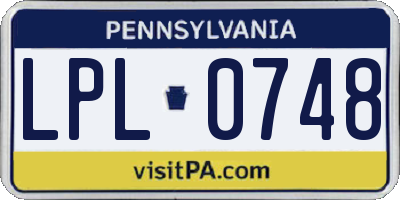 PA license plate LPL0748