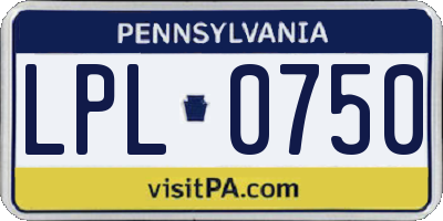 PA license plate LPL0750