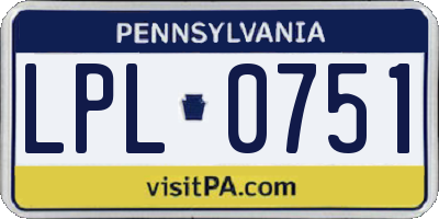 PA license plate LPL0751