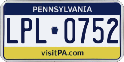 PA license plate LPL0752