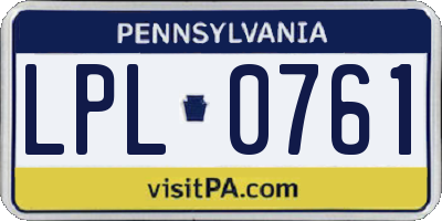 PA license plate LPL0761