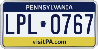 PA license plate LPL0767