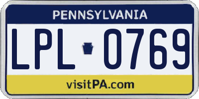PA license plate LPL0769