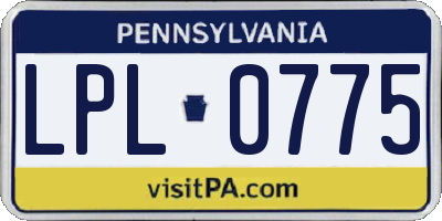PA license plate LPL0775