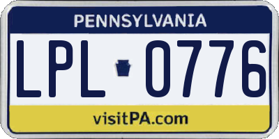 PA license plate LPL0776