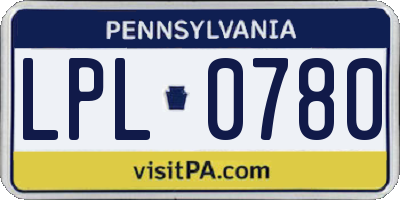 PA license plate LPL0780