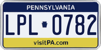 PA license plate LPL0782
